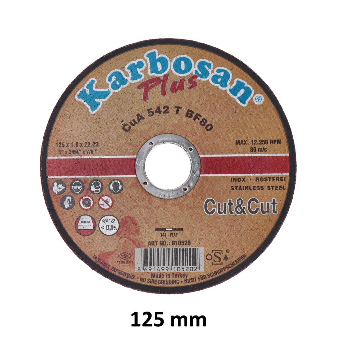 Rezný kotúč 125 x 1 x 22,2 mm, dlhá životnosť vhodný na INOX