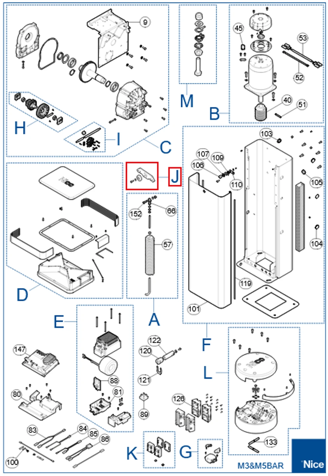 Vyvažovacia páka pre M3BAR a M5BAR  SPAMG121A00