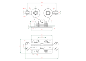 Samonos do 230 kg/4,2 m, bez profilu, hliník - slide 2