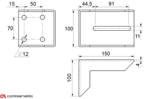 Držiak 100 x 100 x 150 mm pre doraz samonosnej brány - slide 1