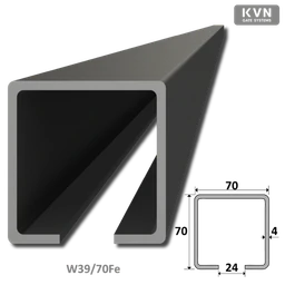 C profil 70 x 70 x 4 x 7000 mm, čierný Fe
