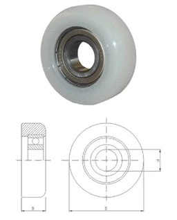 Koliesko polyamidové ø 68/20 mm, B = 22 mm, s ložiskom