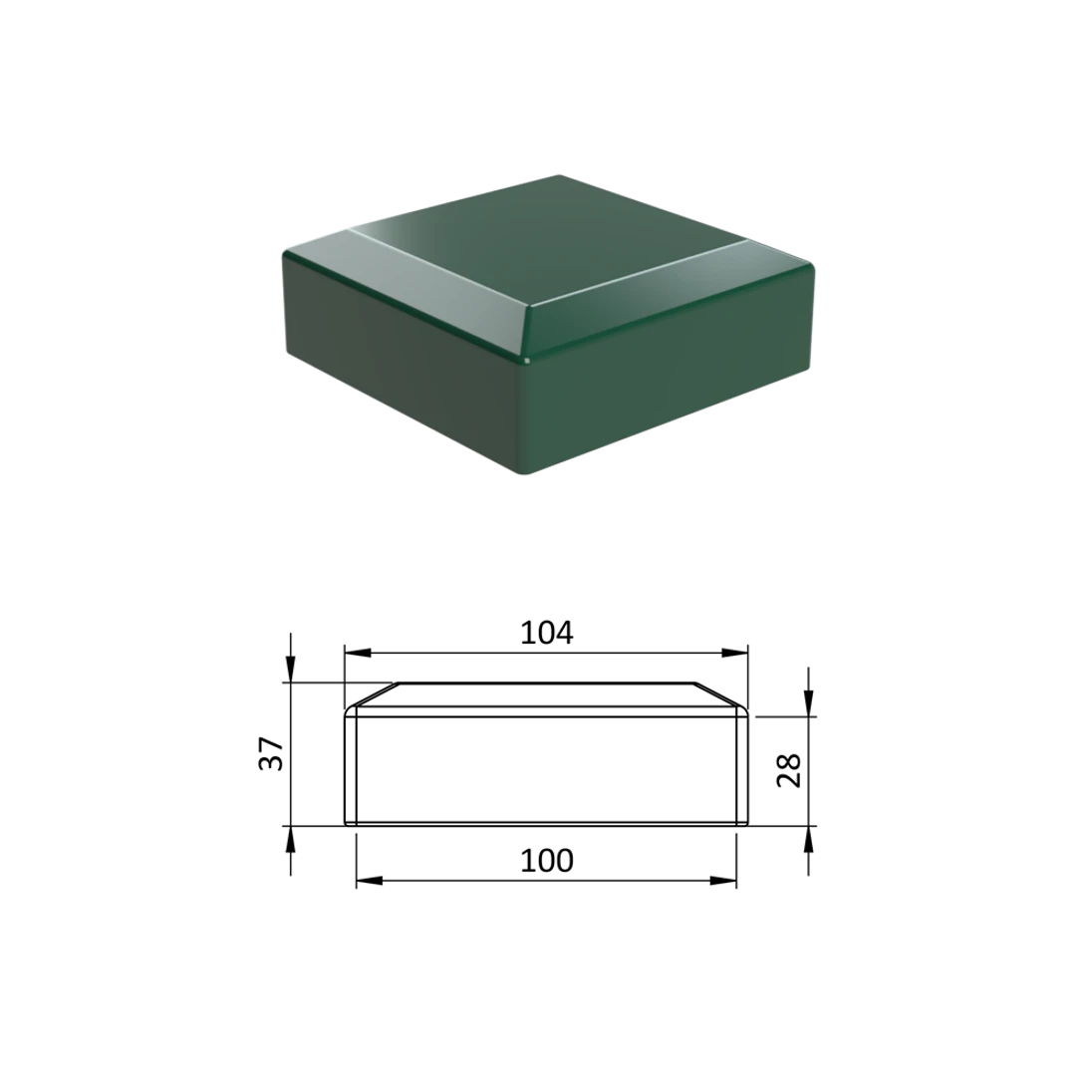 Vonkajšia krytka 100 x 100 mm, plastová PE