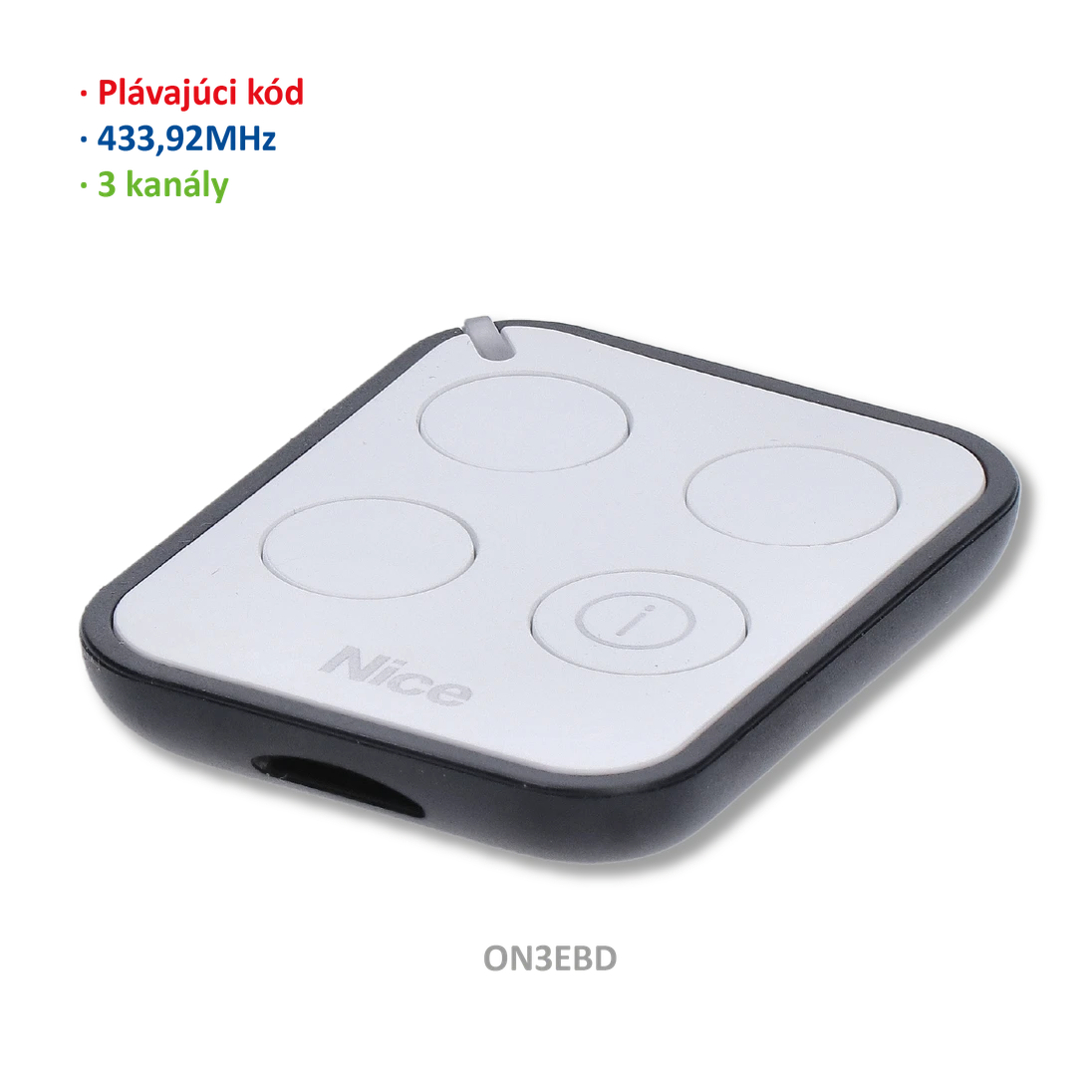Vysielač 3-kanálový obojsmerný, 433 MHz, plávajúci kód