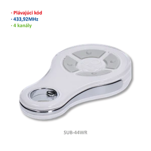 Vysílač 4kanálový, 433MHz, plovoucí kód, bílý - slide 0