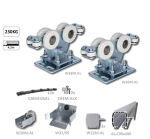 Samonos do 230 kg, profil 95 x 100 x 6000 mm, hliník - slide 1