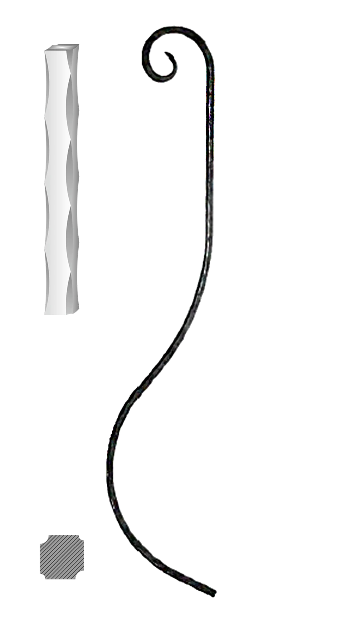 Tyč 12 x 12 mm, 1000 x 210 mm