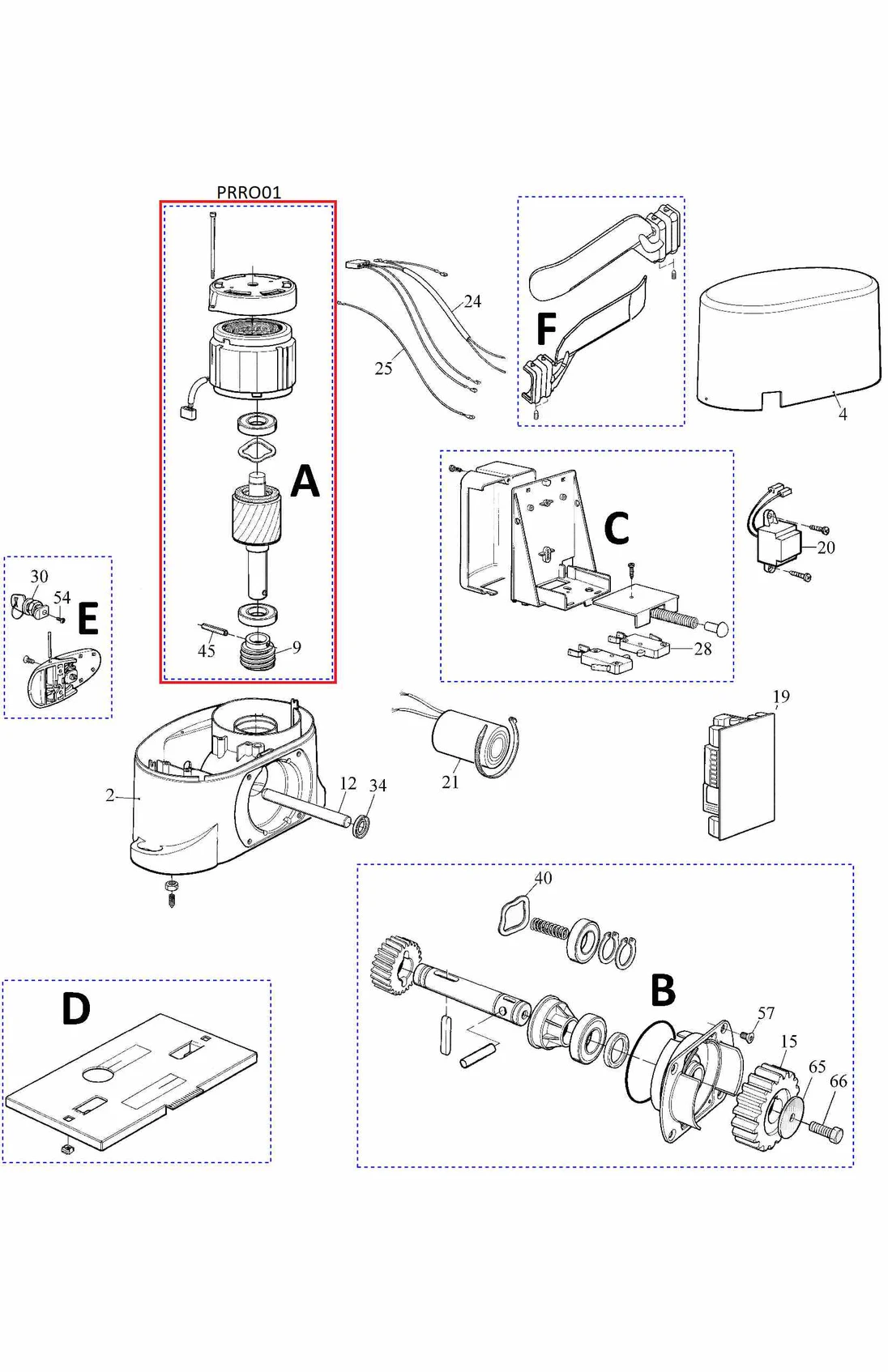 PRRO01 kit statoru 110x66h50 230V pro Robo1000