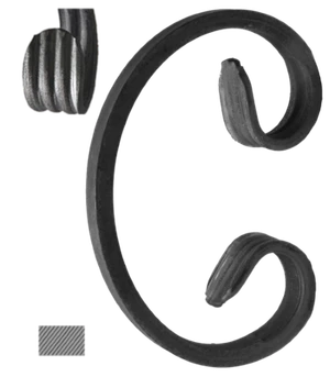 Céčko 110 x 70 mm, 12 x 6 mm, hladké, široké rozkutie - slide 0