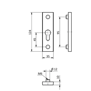 Hliníková rozeta na cylindrickú vložku, brúsený elox - slide 1