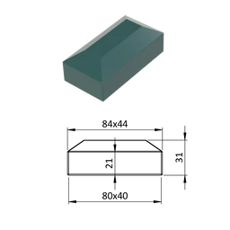 Vonkajšia krytka 40 x 80 mm, plastová PE, zelená