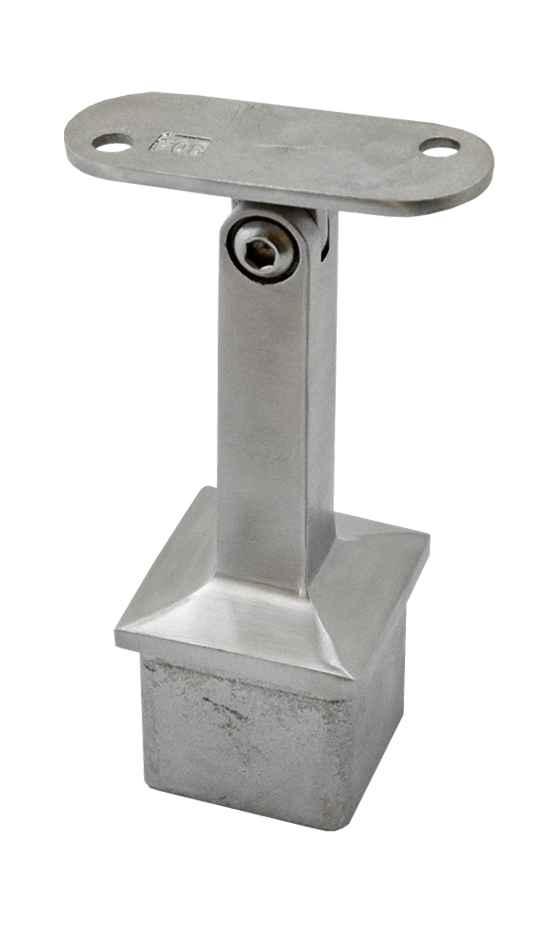 Držák madla s kloubem / plochý, broušená nerez AISI 304