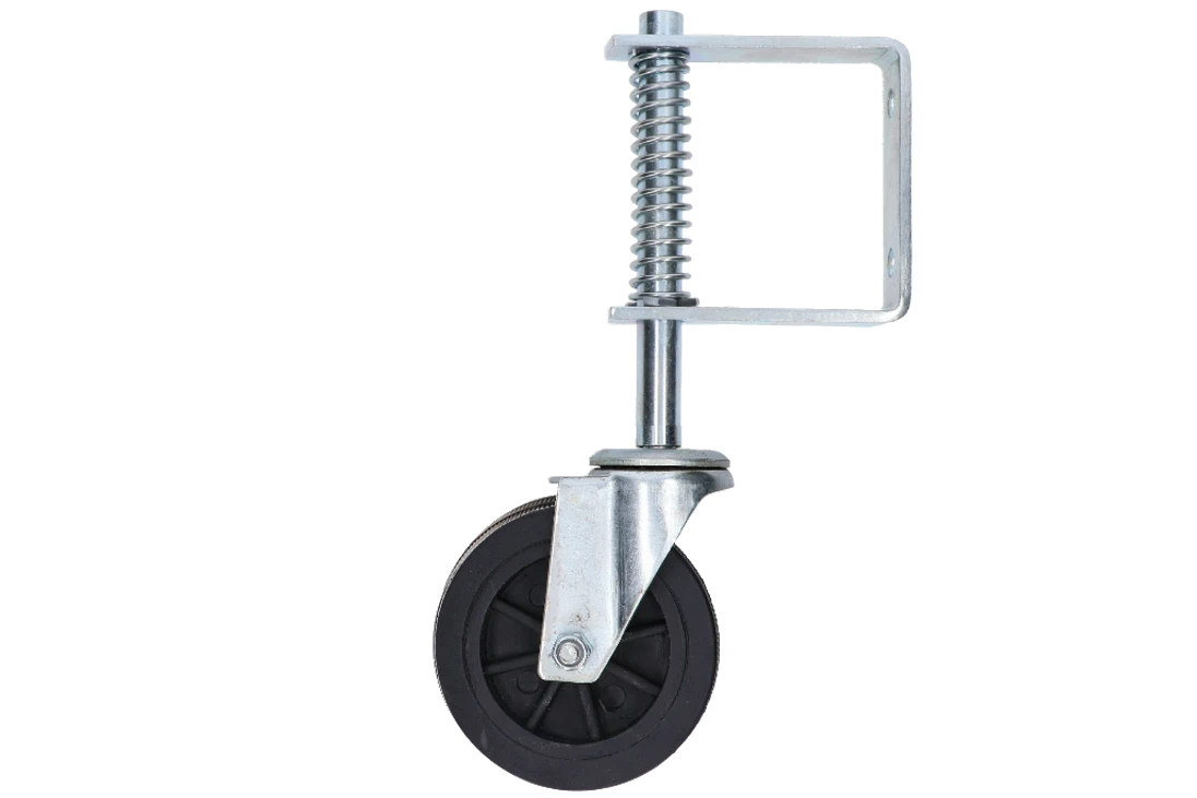 Spodné vodiace koliesko 4` pre krídlové brány, s pružinou