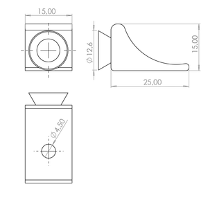 ZAMAK držiak pre sklenené police, zliatina Al/Zn - slide 1