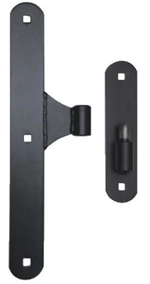 Pánt s kovaním 400 x 50 x 5 mm, pre čap ø 27 mm, čierny lak - slide 0