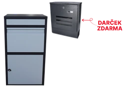 Box na balíky s přepadovou lištou, barva: černo/bílá