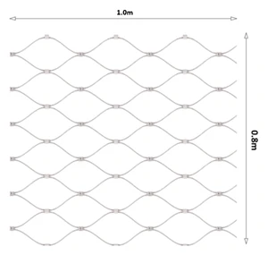 Lanová sieť 0,8 x 1 m, oko 50 x 50mm, ø 2 mm, AISI 316 - slide 0