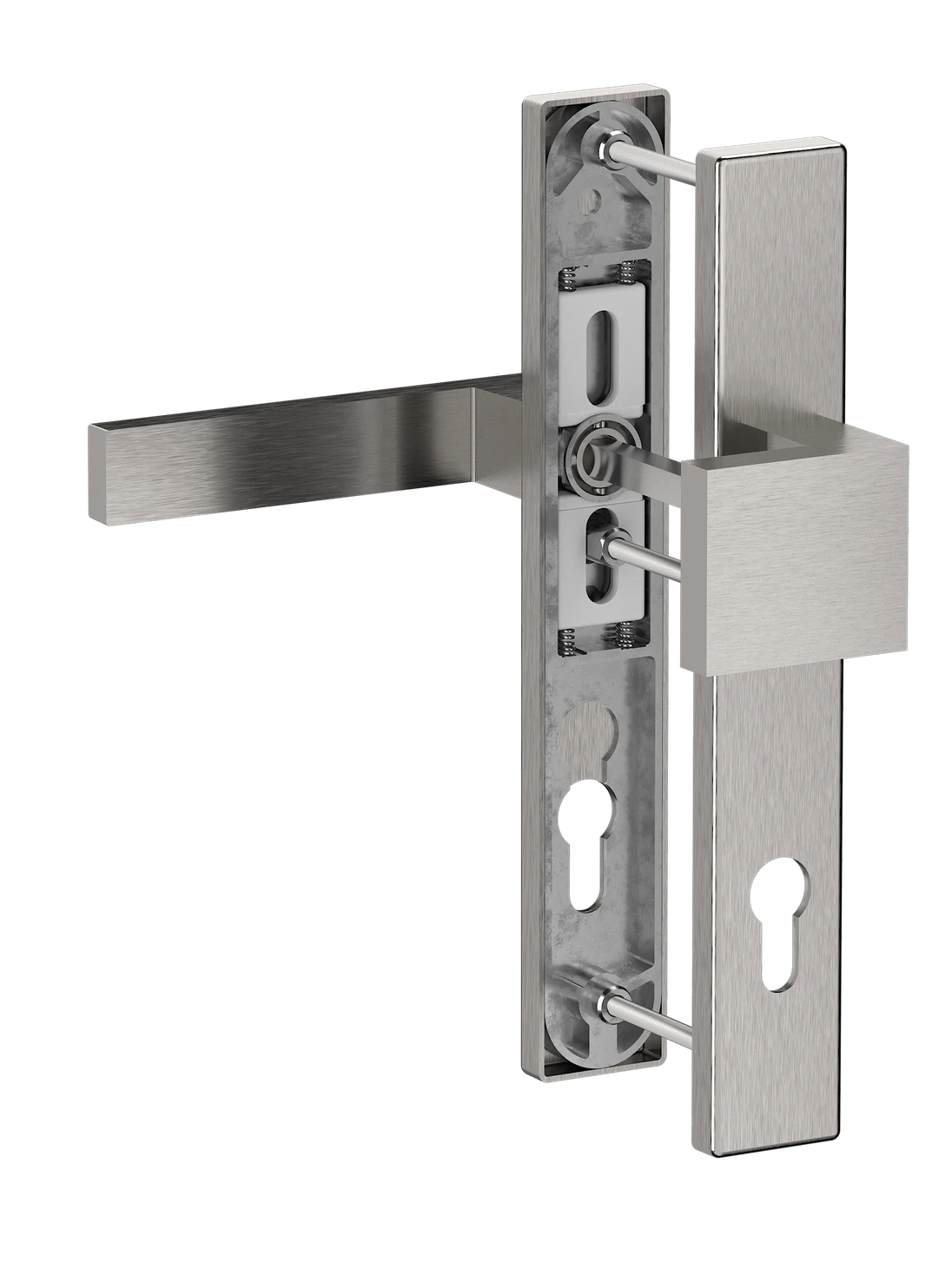 Hliníkový set so štítom kľučka/guľa, brúsený elox