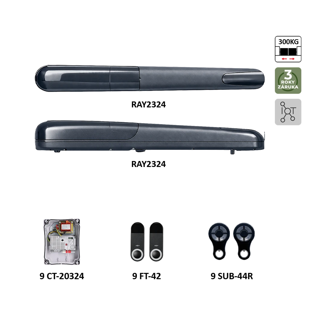 900KRAY2324KSD RAYKIT pro dvoukřídlovou bránu do 3 m/křídlo