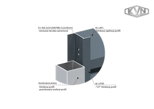 Al profil 108 x 16 x 6000 mm, lak antracit RAL 7016 - slide 2