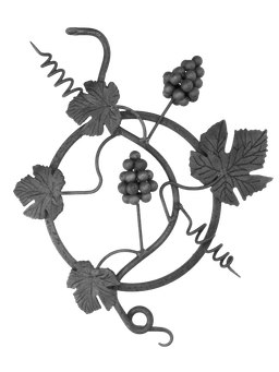 Kovářský ornament H 500 x L 350mm, 24cm ø