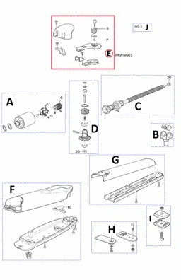 PRWNG01 dvířka odblokování - komplet pro WINGO