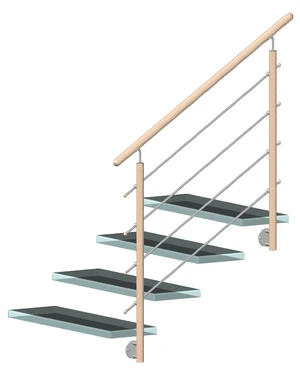 Dřevěný sloup, boční kotvení, 4řadový, průchozí, vnitřní - slide 1