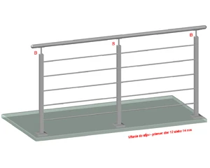 Nerezový stĺp, vrchné kotvenie, 5-dierový koncový - slide 1