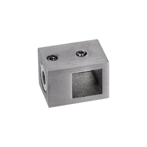 Držiak profilu 15 x 15 mm, plochý, brúsená nerez AISI 304 - slide 0