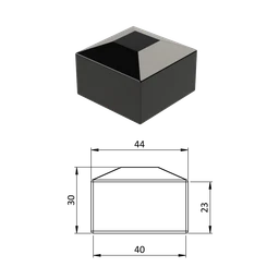 Vnější krytka 40 x 40 mm, plastová PE