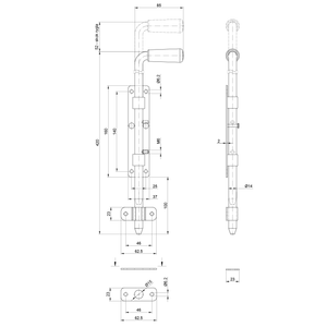 Rígeľ navárací ø 14 mm, L = 420 mm, pozinkovaný - slide 1