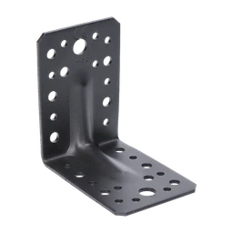 Uholník s prelisom 90 x 90 x 65 x 2 mm, čierny, ø 5/7/11 mm