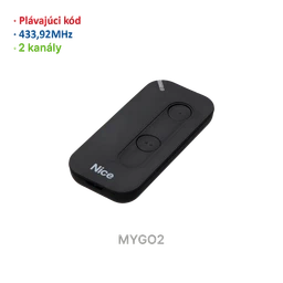 Vysielač 2-kanálový, 433 MHz, plávajúci kód, čierny