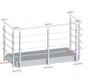 Nerezový sloup, boční kotvení, 4řadový M6, vnější - slide 5