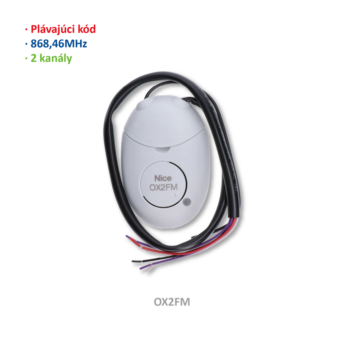 Prijímač univerzálny, 2-kanálový, plávajúci kód, 868 MHz