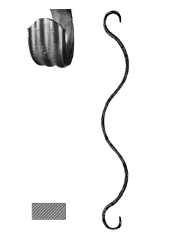 Prvok 380 x 50 mm, 12 x 6 mm, základné rozkutie