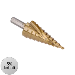 Stupňovitý kužeľový vrták HSS M35 TiN 4-22 mm