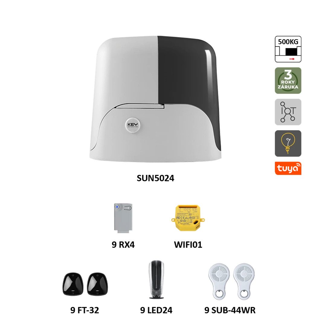 900KSUN5024ER + WIFI pro posuvnou bránu do 500kg