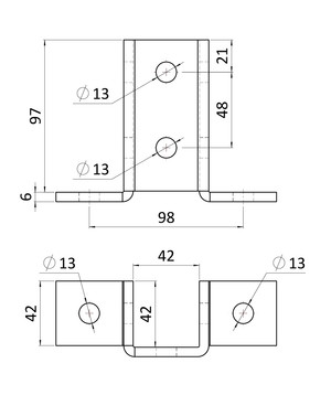 Sedlový úchyt ST priebežný pre profil 41 x 21/41 x 41 mm - slide 1