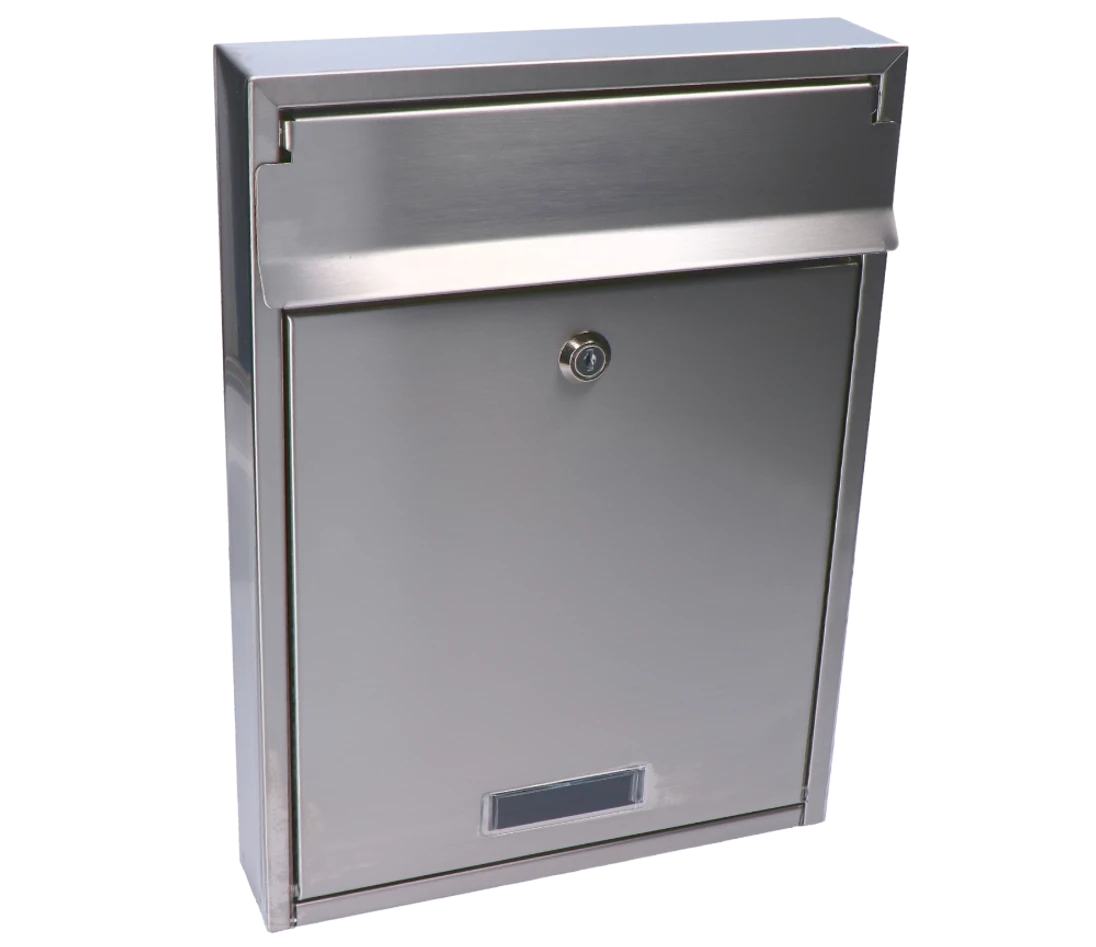 Poštovní schránka (265x360x55 mm), max. formát listu: C4, broušená nerez K320 / AISI304