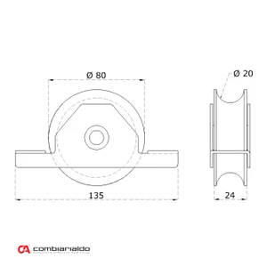 DOPREDAJ! Vodiace koliesko ø 80 mm zápustné, AISI 304 - slide 1