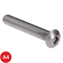 Nerezový šroub, půlkulatá hlava, imbus, DIN7380 / AISI316 / A4 M5 - M10
