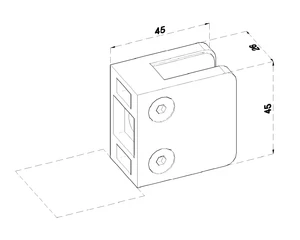 Svorka skla/plechu na jokel 40 x 40 mm, leštená AISI 304 - slide 1