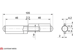 Pánt dvojdielny L = 100 mm - slide 1