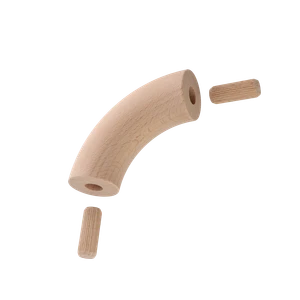 Spojovací oblúk ø 42 mm, buk, brúsený povrch bez náteru - slide 0