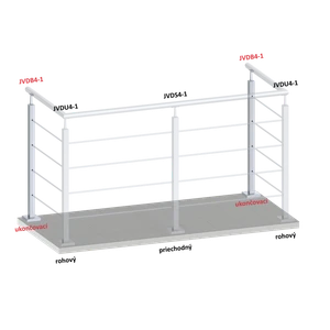 Nerezový stĺp, vrchné kotvenie, 4-dierový koncový - slide 1