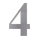 Číslo domové 4, s 3M páskou, brúsená nerez AISI 304