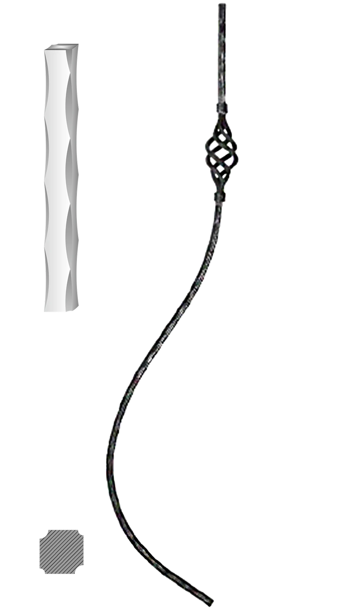 Tyč 12 x 12 mm, 1000 x 160 mm