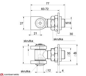 Navárací záves M18, 90°, nastaviteľný 1D s kontramaticou - slide 1