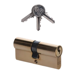 Cylindrická vložka EURO 35/35 mm, mosadzná, 3 kľúče